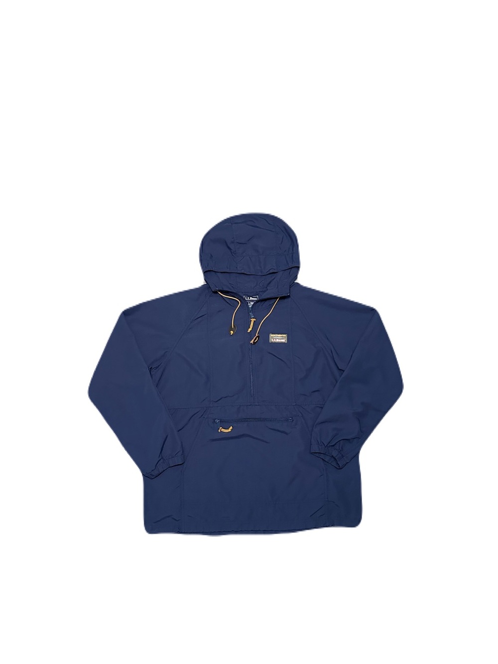LL Bean Mountain Anorak Windbreaker Nylon Hooded Jacket Size Large Blue